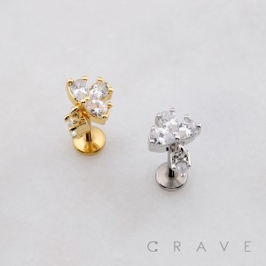 TEAR DROP FAN ARCH DANGLE THREADLESS (PUSH IN) 316L SURGICAL STEEL LABRET SET